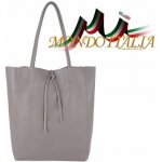 Made in Italy kožená kabelka 396 šedá – Zboží Mobilmania