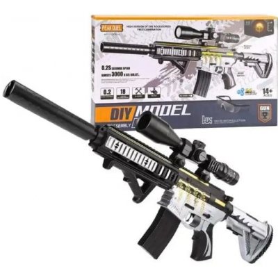 Sunny Blaster HK416D, útočná puška na vodní gelové kuličky s příslušenstvím, černo-stříbrná RS 99-19-colour