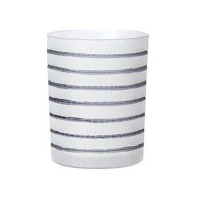 Broste Svícen STRIPES 12,5 cm šedomodrý