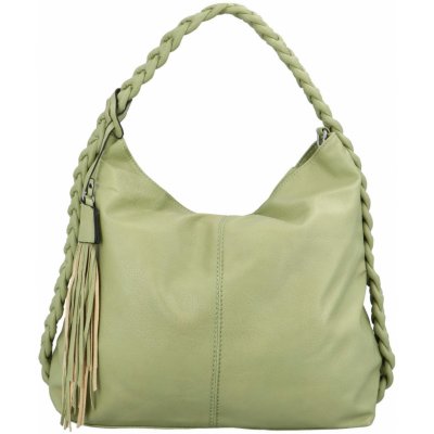 Trendová dámská koženková kabelka Aino pastelově zelená