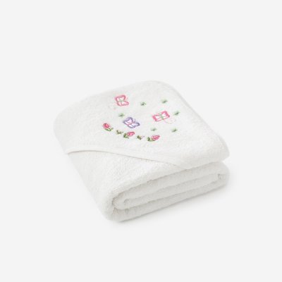 Goldea dětská osuška s kapucí motýlci na bílé 100 x 100 cm – Zboží Dáma