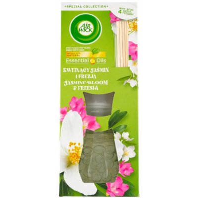 Air Wick Reed Diffuser Essential Oils Jasmine Bloom & Freesia Jasmínové květy & Frézie vonné tyčinky osvěžovač vzduchu 25 ml – Hledejceny.cz