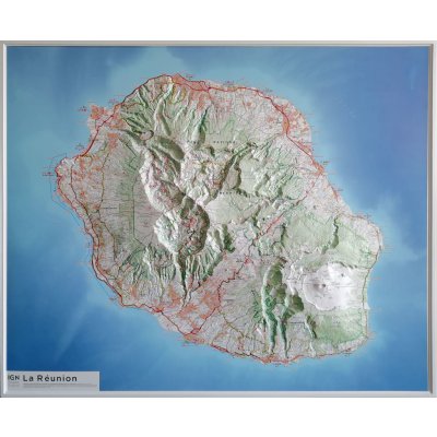 IGN Reunion - plastická mapa 57 x 72 cm – Zboží Dáma