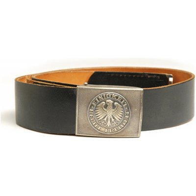 Pásek Bundeswehr služební kožený se stříbrnou přezkou černý – Zboží Mobilmania