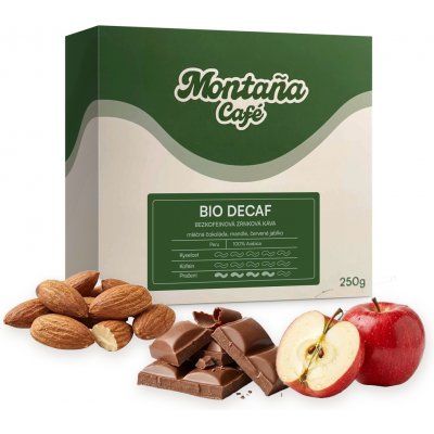 Café Montaña Bio Swiss Water Decafbio bez kofeinu zrnková 250 g – Hledejceny.cz