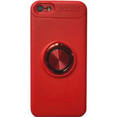Pouzdro AppleKing s kovovým stojánkem vhodné do magnetických držáků iPhone 5 / 5S / SE - červené