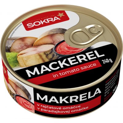 Sokra Makrela v rajčatové omáčce 240 g – Zboží Dáma