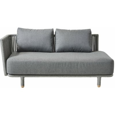 Cane-line Ukončovací díl pravostranný Moments, 167x89x80 cm, rám kov, výplet lanko Soft Rope grey, sedáky venkovní látka AirTouch grey – Hledejceny.cz