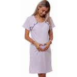 Puntíkatá kojící i těhotenská noční košilka dvojpropínací na knoflíky 1C3557 růžová – Zboží Dáma