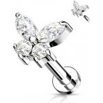 Šperky4U Labreta helix tragus piercing motýlek LB0023C-1206 – Zboží Mobilmania