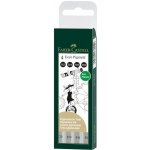 Faber-Castell 6700 Popisovač Ecco Pigment sada černé, sudé hroty 4 ks – Zboží Mobilmania