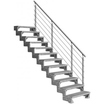 DOLLE GARDENTOP - Ocelový nášlap Jednostranné Prova zábradlí, 100 cm, 216 - 264 12 nášlapy – HobbyKompas.cz