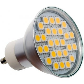 Power sLED LED žárovka GU10 4W 230V SMD 5050 BODOVÁ Teplá bílá