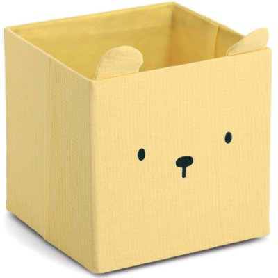 Zeller Mušelínový box Cozy Kids s oušky 28 x 28 x 28 cm žlutý – Zboží Dáma