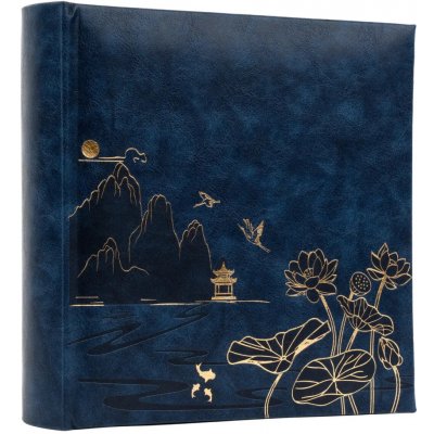 Univerzální fotoalbum na 200 foto, 10x15, zasunovací, KD-46200 Lotus modré PL – Zboží Živě
