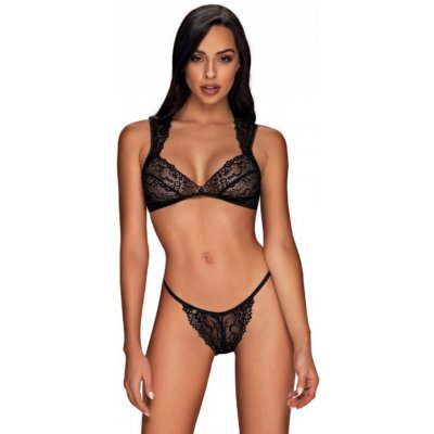 Obsessive Jedinečný set Elisetta set černá – Zboží Dáma
