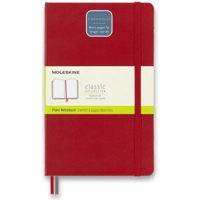 Moleskine Zápisník Expanded tvrdé desky L čistý červený 200 listů čistý A5 – Zboží Mobilmania