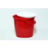 Úklidový kbelík Vcas vědro ovál červené s bílým víkem 12 l
