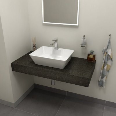 Sapho TAILOR rockstone deska 100x50 cm, provedení límce R TR100R – Zboží Mobilmania