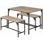 tectake 404341 sestava stolu a laviček bolton 2+1 - industrial světlé dřevo – Zbozi.Blesk.cz