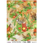 Cadence Rýžový papír A4 Vánoční kolekce zvířátka v rukavičkách