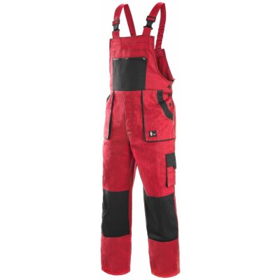 Canis CXS LUXY ROBIN monterkové kalhoty s laclem červeno-černé – Zboží Mobilmania