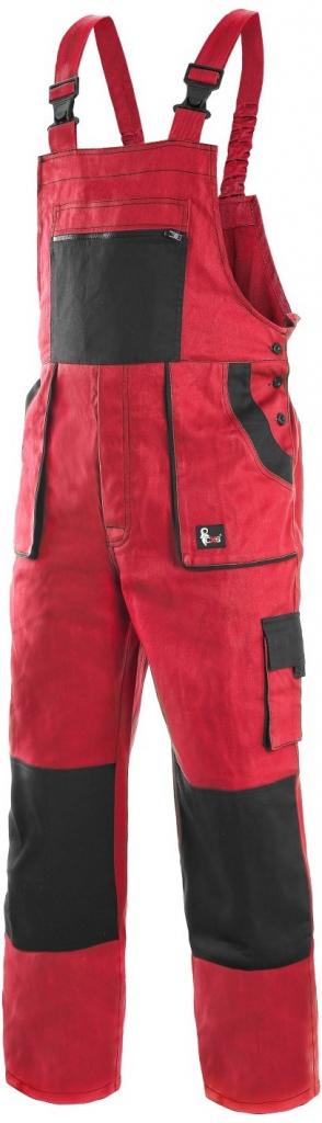 Canis CXS LUXY ROBIN monterkové kalhoty s laclem červeno-černé