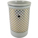 Dakls aroma lampa keramická 14 cm bílá zlatá – Zboží Mobilmania