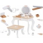 Tomido Dětský dřevěný toaletní stolek s doplňky bílý – Zbozi.Blesk.cz