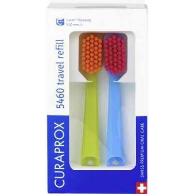 Curaprox Travel set stejnobarevný mix náhradních hlavic magenta 2 ks – Sleviste.cz