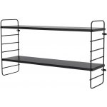 Bloomingville Nástěnná police Iron Black, černá barva, kov, dřevotříska – Zboží Mobilmania