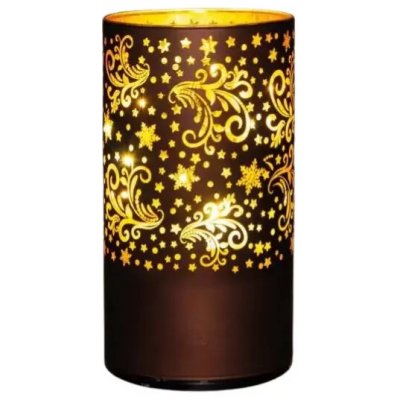 NIPEKO Dekor. válec LED 12cm čokol.bat.timer – Hledejceny.cz