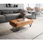 Delife Kiano 90 x 90 cm přírodní akácie / černá – Zboží Dáma