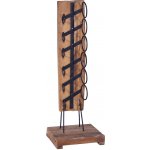 Stojan na víno na 6 lahví 35 x 35 x 100 cm masivní teakové dřevo – Zbozi.Blesk.cz