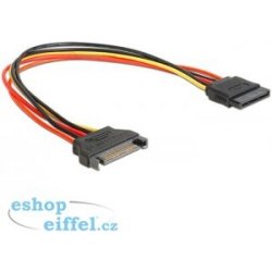 DELOCK napájecí SATA 15 Pin samec > SATA 15 Pin samice prodlužující 30 cm