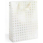 Galeria Papieru Dárková taška - L, 33 x 24cm, bílá, zlatý vzor, 5 – Sleviste.cz