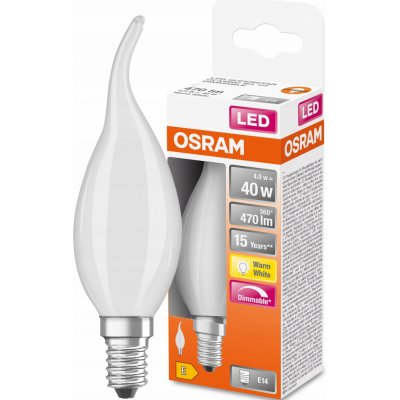 Osram LED žárovka LED E14 BA35 4W = 40W 470lm 2700K Teplá bílá 300° Filament SUPERSTAR Stmívatelná OSRSTAK1235 – Zboží Mobilmania