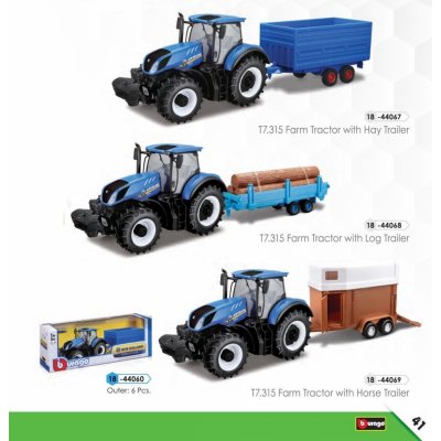 Bburago Farm Tractor New Holland W8 s vlečkou 1:32 – Hledejceny.cz