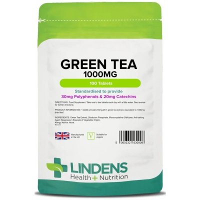 LINDENS Health + Nutrition Zelený čaj 1000 mg 100 tablet – Hledejceny.cz