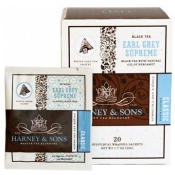 Harney & Sons Earl Grey Imperial 30 hedvábných pyramidiálních sáčků v plechové dóze