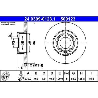 Brzdový kotouč ATE 24.0309-0123 (AT 509123) - Power Disc -... – Sleviste.cz