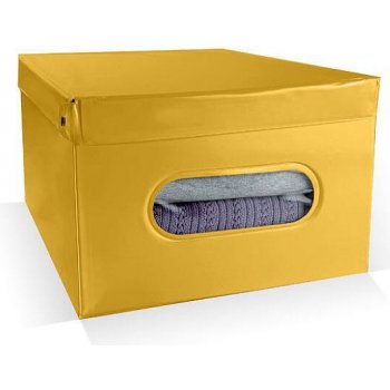 Compactor Nordic 50 x 38.5 x 24 cm Skládací úložný box PVC se zipem žlutý