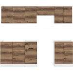 Praktická a prostorná kuchyňská linka 240 Junona Bílá/dub delano světlý K24-JUNONA_MODUL_WER_2/240_BBL Black Red White – Hledejceny.cz