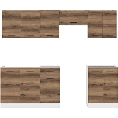 Praktická a prostorná kuchyňská linka 240 Junona Bílá/dub delano světlý K24-JUNONA_MODUL_WER_2/240_BBL Black Red White – Hledejceny.cz