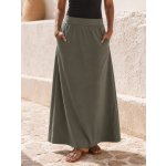 Fashionweek Dámská maxi mikinová sukně s kapsami ZIZI267 Khaki – Hledejceny.cz