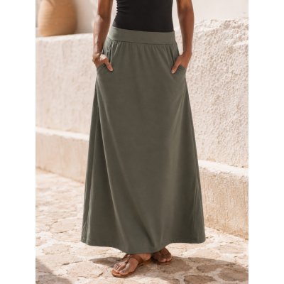 Fashionweek Dámská maxi mikinová sukně s kapsami ZIZI267 Khaki – Hledejceny.cz
