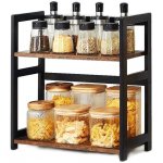 Regał na Przyprawy Bambusowa Półka do Kuchni Stojan 2 Horizontální Bronz LOFT – Zboží Dáma