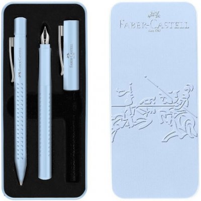 Faber-Castell Sada Grip 2010 Sky Blue čepelové a kuličkové pero – Zboží Živě