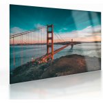 Skleněný obraz- Golden Gate, San Francisco, jednodílný 70x50 cm na skle – Hledejceny.cz