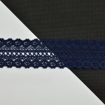 Prima-obchod Bavlněná krajka šíře 38 mm paličkovaná, barva Modrá tm. – Zboží Dáma